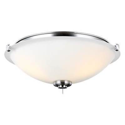 Generation Lighting Universal Light Kits 3-Light LED with Matte Opal Glass in Brushed Steel