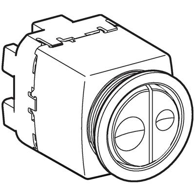 Geberit Actuator - WC Flush Control - Pneumatic Dual Flush - Locked Nuts in Chrom / Glossy