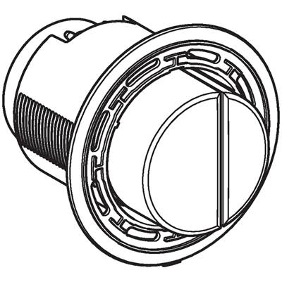 Geberit Actuator Type 01 Remote Flush - Pneumatic - Round - Dual Flush - Protruding in White Alpine
