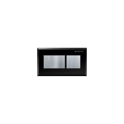 Geberit Sigma Remote Pneumatic Dual Flush Actuator - 8 cm Concealed Cistern in Black Chrome Plated Brushed