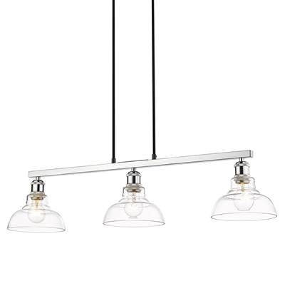 Golden Lighting Carver 3-Light Island Pendant in Chrome