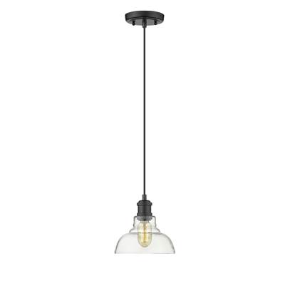 Golden Lighting Carver Pendant - 1-Light - Clear Glass in Matte Black