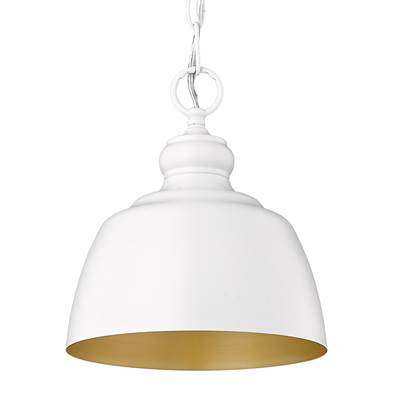 Golden Lighting Holmes 1-Light Pendant in Matte White