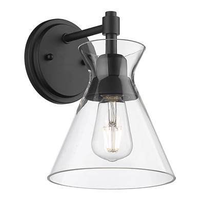 Golden Lighting Malta 1-Light Wall Sconce in Matte Black