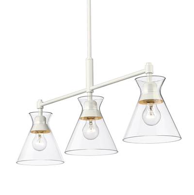 Golden Lighting Malta 3-Light Island Pendant in Matte White