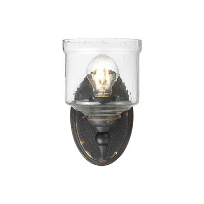 Golden Lighting Keating 1-Light Wall Sconce in Antique Black Iron