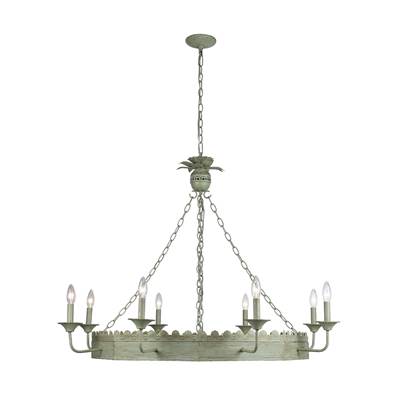 Golden Lighting Finley 8-Light Chandelier in Vintage Sage