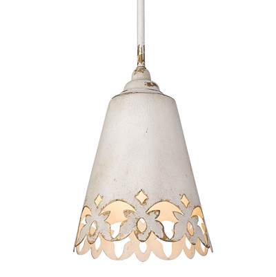 Golden Lighting Wry Lighting Eloise Pendant - 1-Light in Antique Ivory