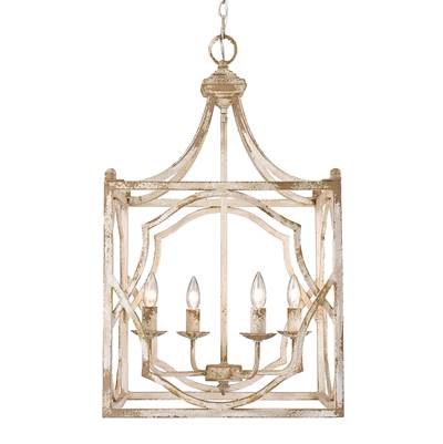 Golden Lighting Wry Lighting Laurent Pendant - 4-Light in Antique Ivory