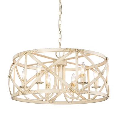 Golden Lighting Alcott 6-Light Chandelier in Antique Ivory