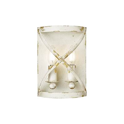 Golden Lighting Alcott 2-Light Wall Sconce in Antique Ivory