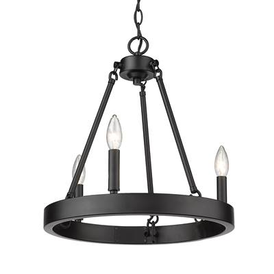 Golden Lighting Alastair 3-Light Chandelier in Matte Black