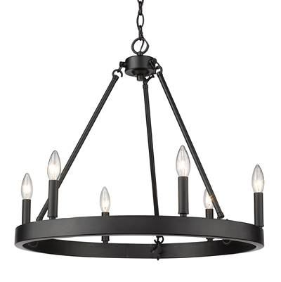 Golden Lighting Alastair 6-Light Chandelier in Matte Black