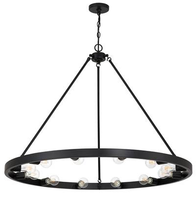 Golden Lighting Castile 12-Light Chandelier in Matte Black