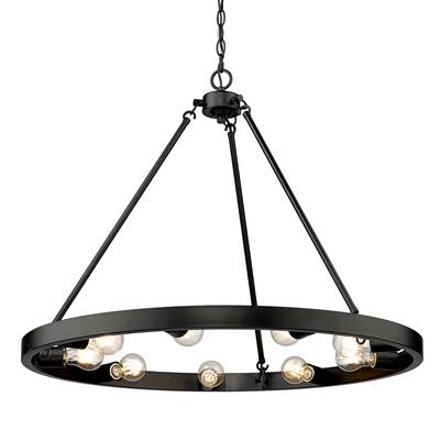 Golden Lighting Castile 9-Light Chandelier in Matte Black