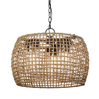 Golden Lighting Piper 3-Light Outdoor Pendant in Natural Black