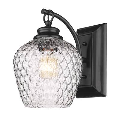 Golden Lighting Adeline 1-Light Wall Sconce in Matte Black