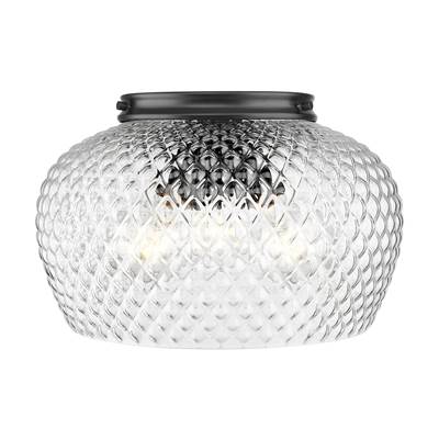 Golden Lighting Adeline 3-Light Flush Mount in Matte Black