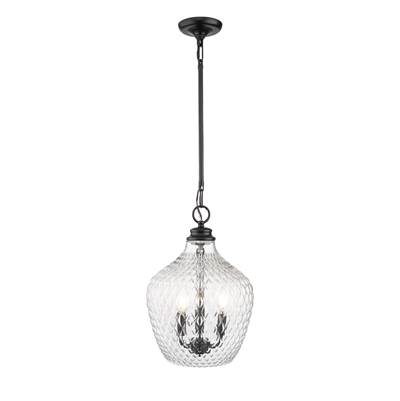 Golden Lighting Adeline 3-Light Pendant in Matte Black