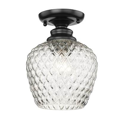 Golden Lighting Adeline 1-Light Semi Flush in Matte Black