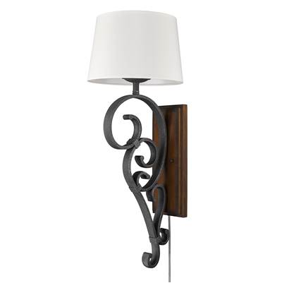 Golden Lighting Madera 1-Light Wall Sconce in Black Iron