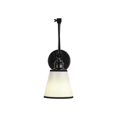 Golden Lighting Equinox 1-Light Swing Arm Wall Lamp - Black Trim Shade in Matte Black