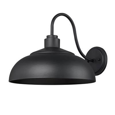 Golden Lighting Levitt 1-Light Outdoor Wall Lantern in Natural Black