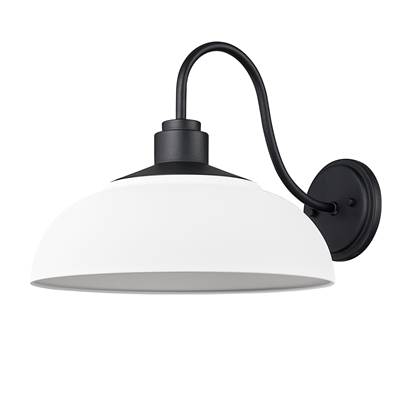 Golden Lighting Levitt 1-Light Outdoor Wall Lantern in Natural Black and Natural White
