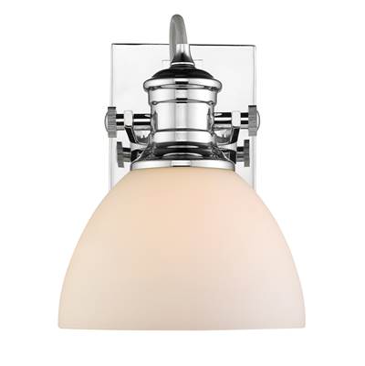 Golden Lighting Hines 1-Light Vanity - Opal Glass in Chrome