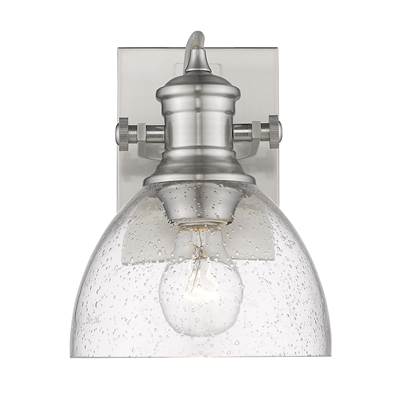 Golden Lighting Hines 1-Light Vanity - Seeded Glass in Pewter