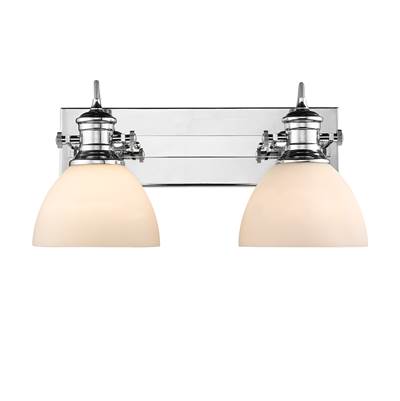 Golden Lighting Hines Two-Light Vanity - Opal Glass in Chrome
