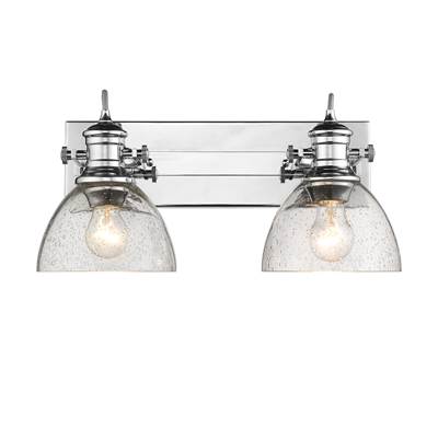 Golden Lighting Hines Two-Light Vanity - Seeded Glass in Chrome