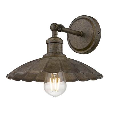 Golden Lighting Wry Lighting Clemence Wall Sconce - 1-Light in Dark Rust