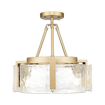 Golden Lighting Aenon 3-Light Semi-Flush in Brushed Champagne Brass
