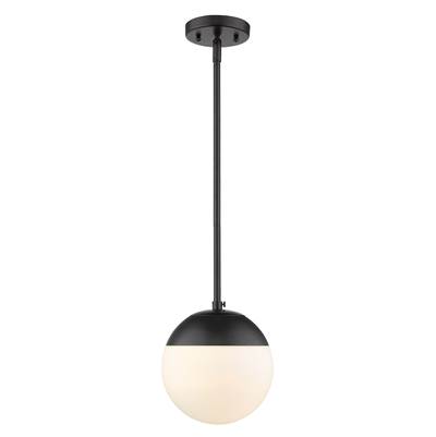 Golden Lighting Dixon 1-Light Pendant - Opal Glass in Matte Black