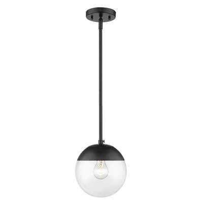 Golden Lighting Dixon 1-Light Pendant - Clear Glass in Matte Black