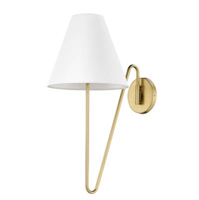 Golden Lighting Kennedy 1-Light Swing Arm Wall Sconce in Brushed Champagne Brass