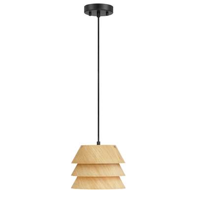 Golden Lighting Aalto 1-Light Pendant in Light Walnut