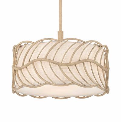 Golden Lighting Simbolo 3-Light Pendant in Almond