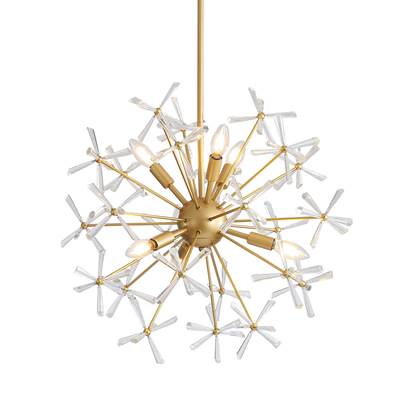 Golden Lighting Dandelion 6-Light Pendant in Matte Gold