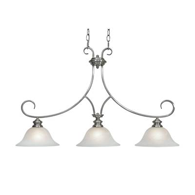Golden Lighting Lancaster 3-Light Pendant - Single Tier in Pewter