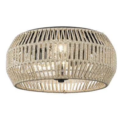 Golden Lighting Seabrooke 2 Light Outdoor Ceiling Fixture in Natural Black