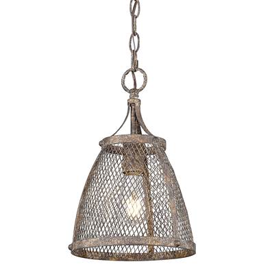 Golden Lighting Calgary 1-Light Pendant in Pebbled Rust