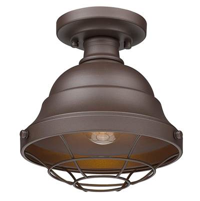 Golden Lighting Bartlett 1 Light Outdoor Ceiling Fixture in Textured Bronze