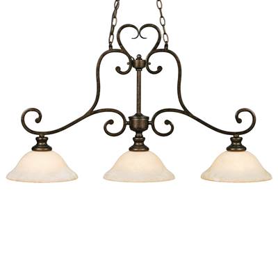 Golden Lighting Heartwood 3-Light Pendant in Burnt Sienna