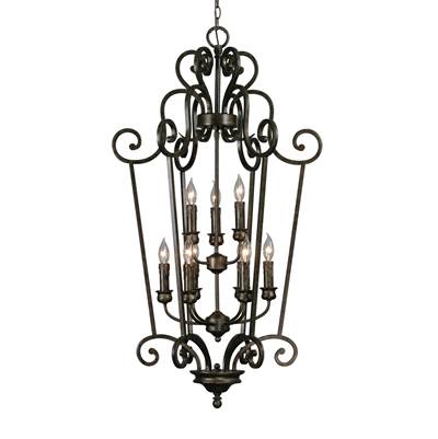Golden Lighting Heartwood 9-Light Pendant in Burnt Sienna