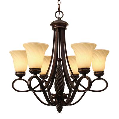 Golden Lighting Torbellino 6-Light Chandelier in Cordoban Bronze