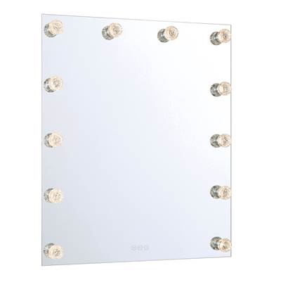 Golden Lighting Starlight 30" LED Mirror - Rose Diffusers in Matte White