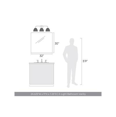 Golden Lighting Shepard 3-Light Vanity in Modern Brass and Modern Brass
