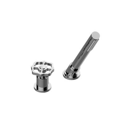 Graff Vintage Handshower and Diverter Trim in 24k Brushed Gold Plated With Black Accents